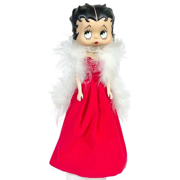 Vintage Betty Boop Fashion Doll Red Dress White Feathers Precious Kids 1998 - Picture 1 of 15